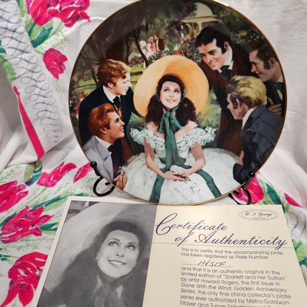 1988 WL George Scarlett and Her Suiters Gone with the Wind Plate H Rogers 8.5"